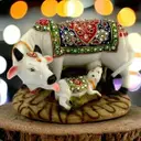 AROHI ENTERPRISES Decorative Marble dust/Polyresin Cow and Calf Big Statue/Idol for home decor Decorative Showpiece - 12 cm  (Polyresin, Multicolor)